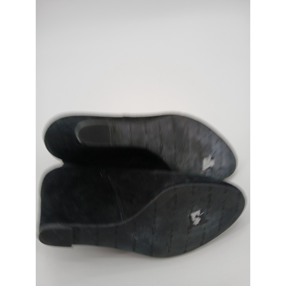 Via Spiga Black Suede Ankle Wedge Boots Size 7 Booties - Picture 14 of 16